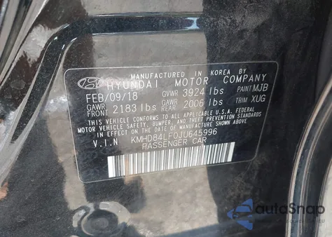 2018 Hyundai Elantra Sel/Value/Limited from USA, damaged, VIN KMHD84LF0JU645996